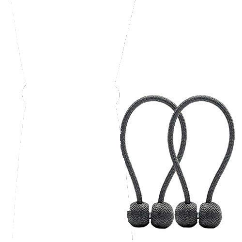 Image of Home Cloud Magnetic Curtain Tiebacks Curtain Drape Holdbacks Clips Rope Holder Buckles for Home Bedroom Office (1 Pair 2pcs, Dark Grey)