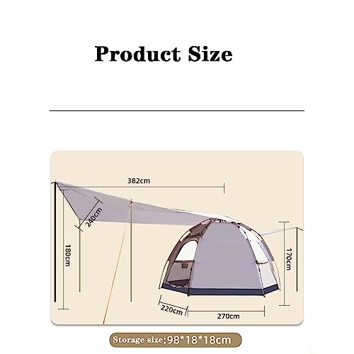 Carpa hexagonal para camping BNEI 5-8 personas con toldo miniatura 3