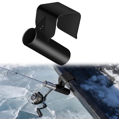 1Pcs Plastic Ice Fishing Sled Rod Holder Ice House Sled Rod Holder Hands-Free Ice Fishing Pole Holders Rack Sturdy for Ice Sled Men Birthday Gift Black