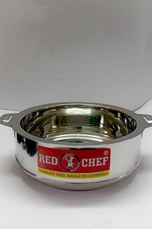 Red Kitchen Chef Stainless Steel Steelo Cassorole | Easy to Carry Hot Boxes for Kitchen | Hot Food, Easy to Store | 3000 ml