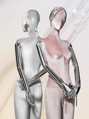 Mannequin avec articulations rotatives et bras amovibles et tête pour studio de design avec tabouret