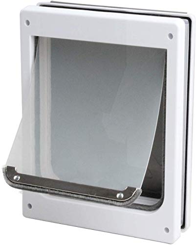 Pet Flap Door for Dogs 2 Ways Locking Pet Flap Door Wall Entry Pet Door with Transparent Flap (Small)