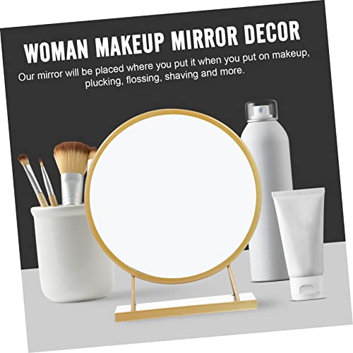 Espejo de maquillaje redondo para escritorio miniatura 4