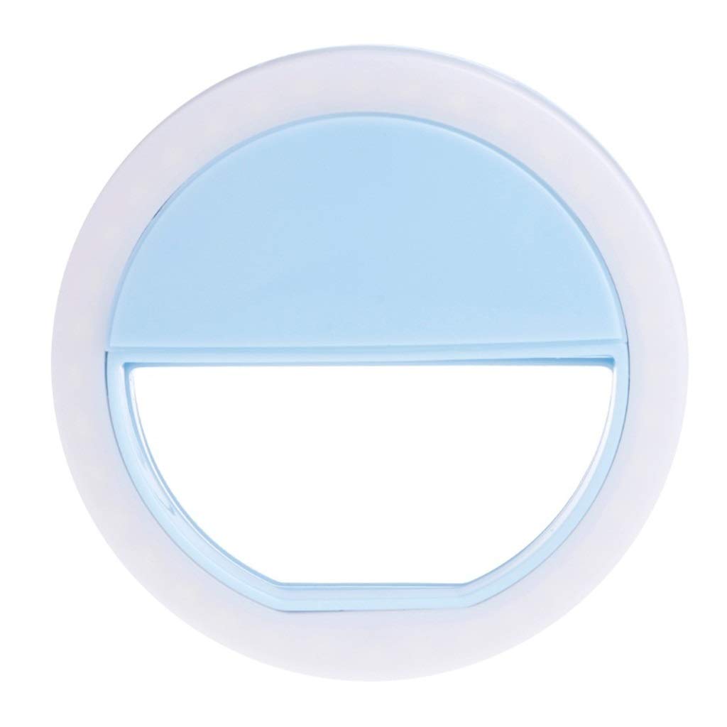 Selfie Selfie Ring Light, Small Clip on LED Video Conference Lighting Video Light Enhancing Up Portable Selfie Lamp Flashes Lights (Color : Blue)