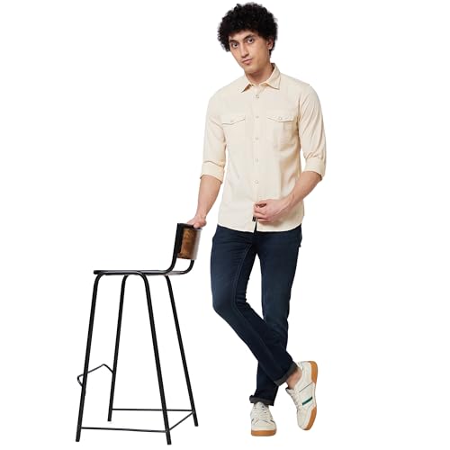 Image of Spykar Men's Regular Fit N /A Full Sleeve Solid Casual Shirts