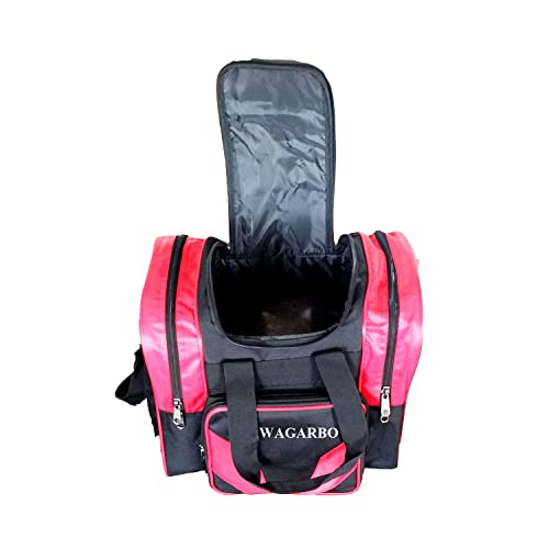 Kawagarbo Bowling Bag For Single Ball - Single Ball Tote Bag With Padded Ball Holder - Fits A Single Pair Of Bowling Shoes Up To Mens Size 14 (Black/Red) #TOP4