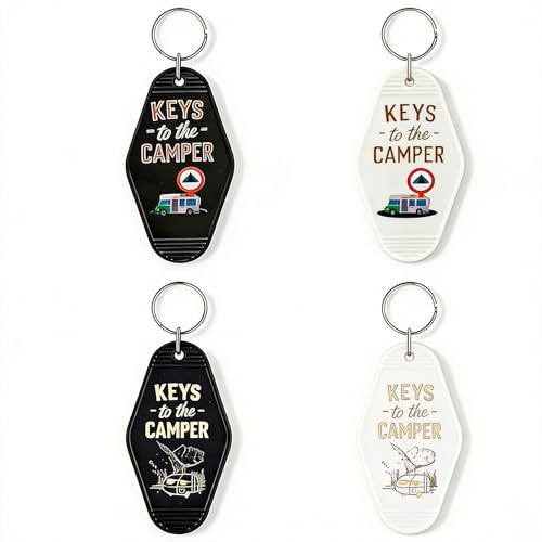 4 Pcs Retro Keychain for Camper RV,...