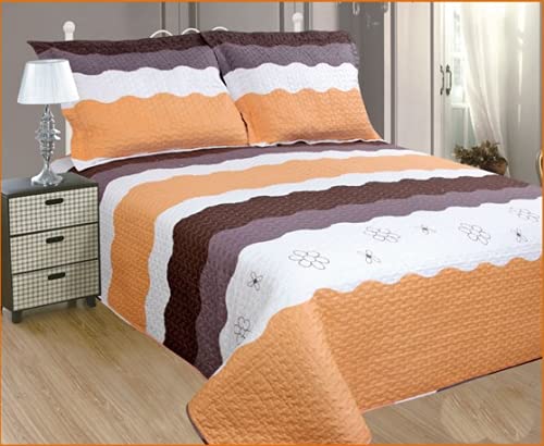 ForenTex- Colcha bouti Reversible, (LE-2589), Cama 150 cm, 240 x 260 cm, Estampada Cosida