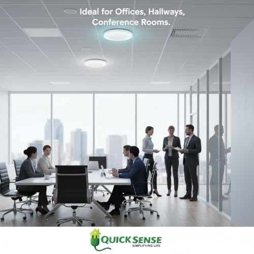 Image of Quick Sense (QS-BR01) | Real Presence Sensor | High Frequency Microwave Motion Sensor with Breath Detection | 360 Detection | 500W Energy Saving Ceiling Mount Light Control for Home & Office