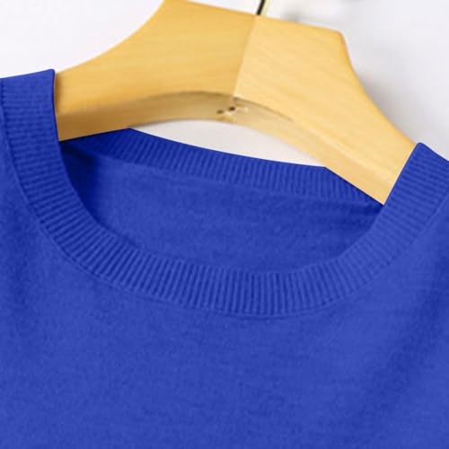 Image of Sweaters for Women Fall Long Sleeve Lightweight Crewneck Knit Tops Casual Soft Pullover Sweater Base Layer Shirts