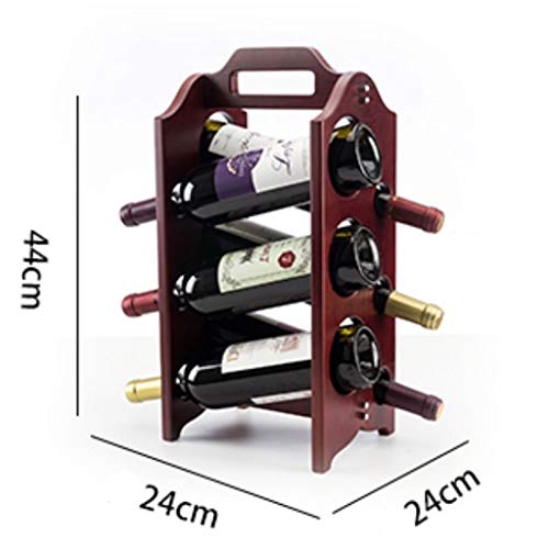 Soporte para 6 botellas de vino de madera maciza miniatura 2