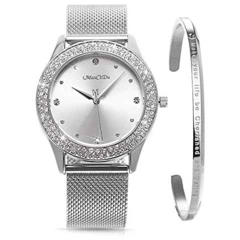 ManChDa Montre Femme Cristal Bling Cover
