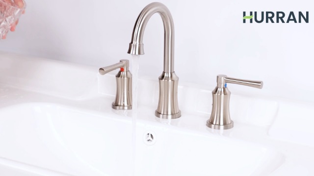 Gold Swan Vanity Bathroom Sink Faucet 8 Inch Widespread | The Kings Bay