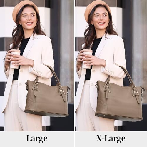 Kattee Leather Handbags Tote Shoulder Bag for Woman Satchel Designer Purse Top Handles Crossbody Bag Large Capacity2