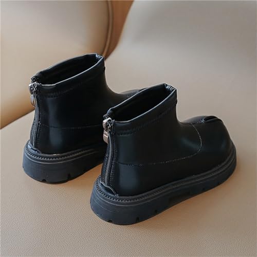 Black Platform Booties Girls Zipper Shoes Outdoor Warm Non Slip Soft Sole Booties Classic Water Proof Girls Rains Boots3