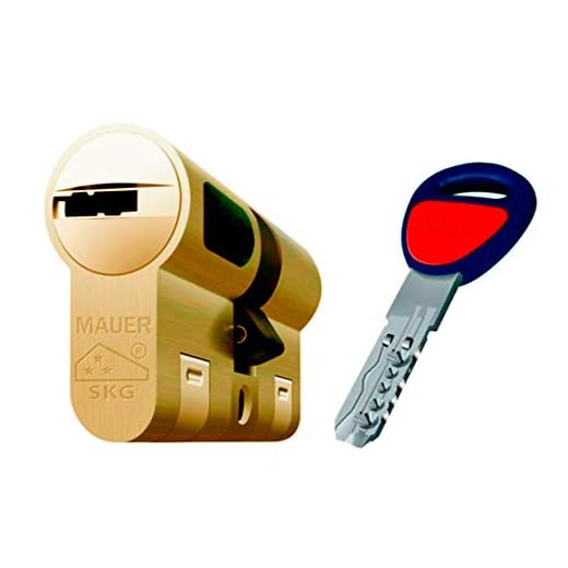 MAUER NW5 Bombin de Seguridad 31x31 Color Laton Cilindro Bombillo Reforzado Antirotura Antibumping Antitaladro Leva Antiextracción Cerradura para Puerta 5 LLaves Tarjeta de Seguridad
