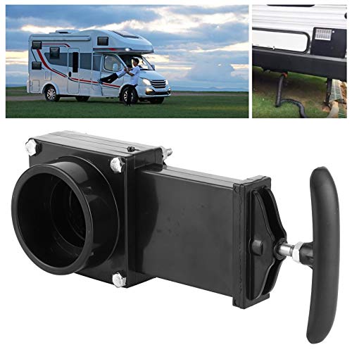 Oreilet 50mm Wohnmobil Ablassventil, Messfreies Abfallventil, Schieberventil aus Kunststoff, Schwarz, für Van, Caravan, Wohnmobil