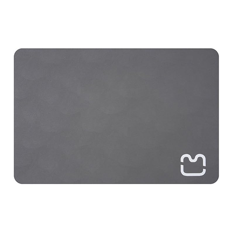 GIBZ Waterproof Feeding Mat for Cats Large Rectangle Food Water Bowl Mats Non-Slip and Non-Leakage Gray 45x60cm