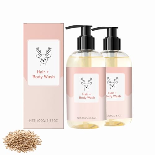 Gel de ducha para el cabello y el cuerpo, 100 g, gel de ducha 2 en 1, espuma suave, cuida la piel delicada, sin lágrimas, fórmula extra suave, aroma fresco para la hora del baño feliz (2 unidades)