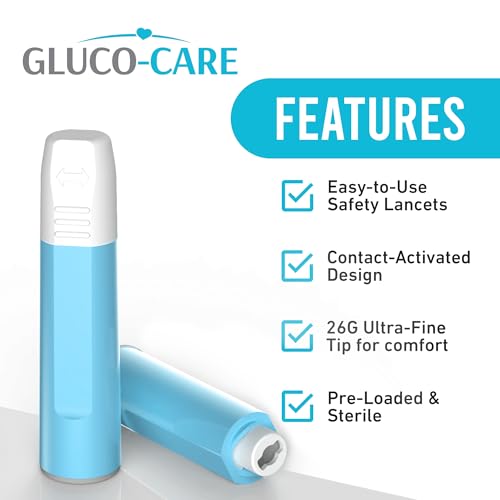 GLUCO-CARE Blood Lancets - Sterile & Safe -2