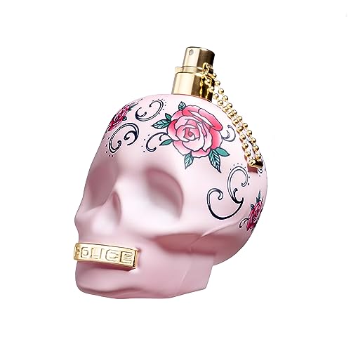POLICE To Be Tattooart For Woman – Fragrance For Women – Floral Fruity Gourmand Scent – Creamy Sandalwood And A Powdery-Sweet Marshmallow Accord – Eye-Catching Skull Bottle – 4.2 Oz EDP Spray