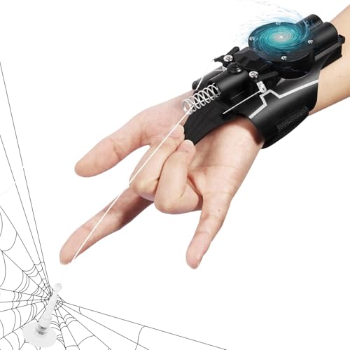 Web Launcher String Shooters Toy Upgrade 2.0 Cool Gadgets Spider Real Silk Superhero Role-Play Cool Stuff Fun Toys Great for Men and Teens (Black)