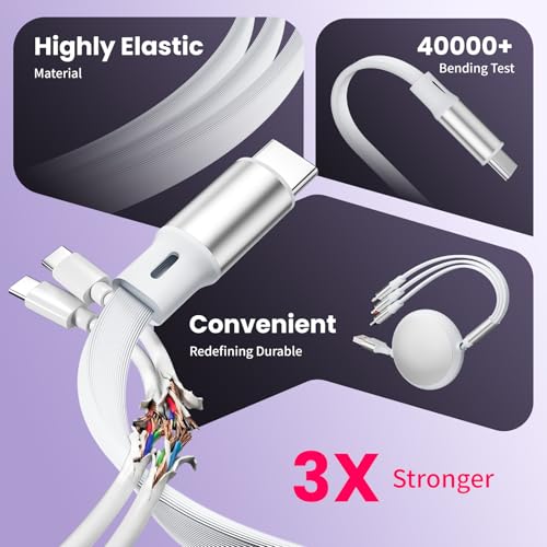 Multi Charging Cable 3 in 1 Retractable Phone Charger Multiple Charger Cord - image 2