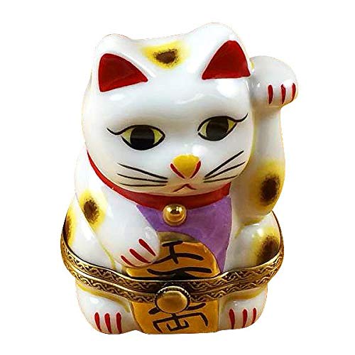 HAPPY CAT - LIMOGES BOX AUTHENTIC PORCELAIN FIGURINE FROM FRANCE
