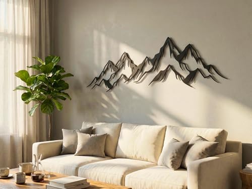 Vailla ® 3 Pièces Tableau Decoration Murale Montagne 3D Deco Murale Salon Salle de Bain Chambre Cadre Décoration Chambre Triptyque Mural Bois (Montagnes 7)