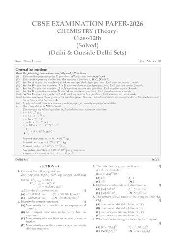 Image of Oswaal CBSE & NCERT One for All Class 12 Chemistry | Includes 2026 Papers (Delhi & Outside Delhi)-fully solved | With NCERT, NCERT Exemplar & Competency-based questions | For 2027 Exam