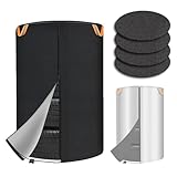 SUPTEMPO タイヤカバー 屋外 防水 厚手 両面利用可能 420D 2024最新型 タイヤ収納 4本 夜間反射 UVカット 劣化 汚れ防止 防犯 耐久 雨雪対応 タイヤ保管カバー フェルトパッド4枚付き 収納袋付き (ブラック＆シルバー, M(73*110CM）)