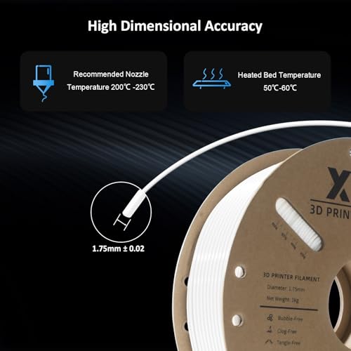 Image of TPU 95A Filament 1.75mm, Soft 95A Flexible 3D Printer Filament, 1KG Spool (2.2 lbs), Dimensional Accuracy + /- 0.02 mm, Vacuum Sealed, Excellent Layer Adhesion, Fits Most FDM Printers (TPU White)