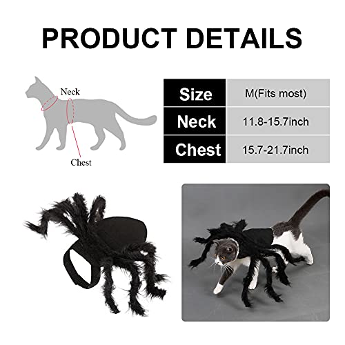 Halloween Haustier Kostüm,Hundekostüm Spinne , Plüsch , Katzen Urlaub Dekoration, Pet Cosplay Party Halloween Special Events für Hunde,