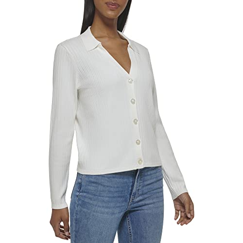 Image of Calvin Klein Women's Rib Cardi Button Front