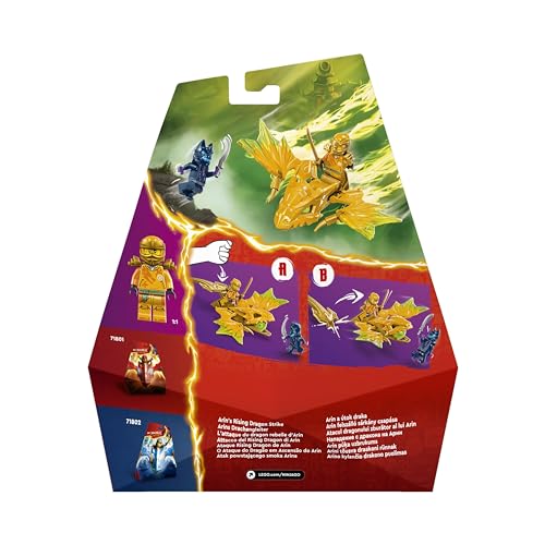 NINJAGO Attacco del Rising Dragon di Arin, Giochi d'Azione per Bambini e Bambine da 6 Anni in su, Action Figure di Drago Giocattolo da Costruire con 2 Minifigure e Spade Ninja 71803 - Lego - Immagine 6