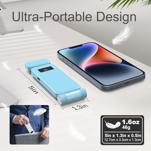 Image of KTEBO Rechargeable Book Light with Clip & Battery Indicator, 9 Luminescence Modes, USB-C Portable 1.6 oz Ultralight Lamp for Night Reading in Bed, Readers - Blue