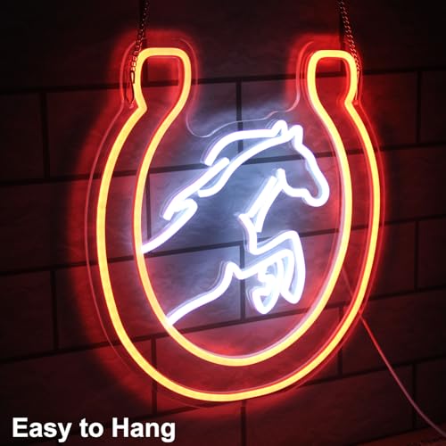 Image of Horse Neon Sign Kentucky Derby Preakness Stakes Decoration Cowboy Men Gifts