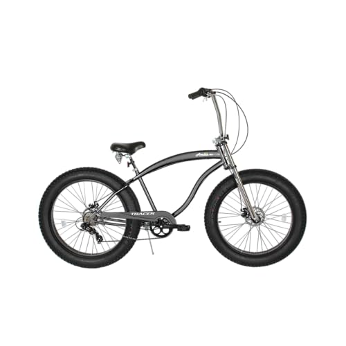 Bicicleta Tracer Avalon GT7 Playera de 26", 7 velocidades con frenos de disco, marco de acero Hi-Ten gris mate, sillín ancho con resortes dobles y manillar elevado para adultos (mgry1) miniatura 1