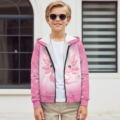 Zip Up Hoodie for Boys Girls Casual Pullover Hooded Sweatshirts with Pockets for Kids 6-16 Years,S-XL Size4
