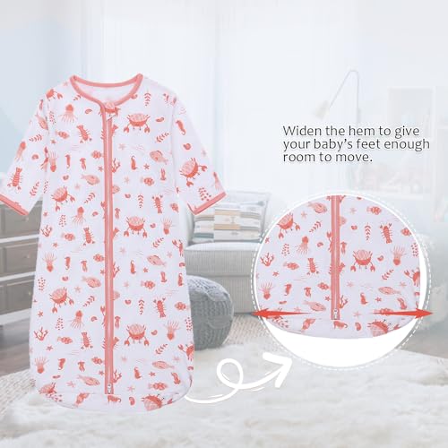 Image of Miracle Baby Long Sleeve Sleep Sack 2-Pack, 100% Cotton Wearable Blanket Baby Sleeping Bag for Newborn Infant Toddler