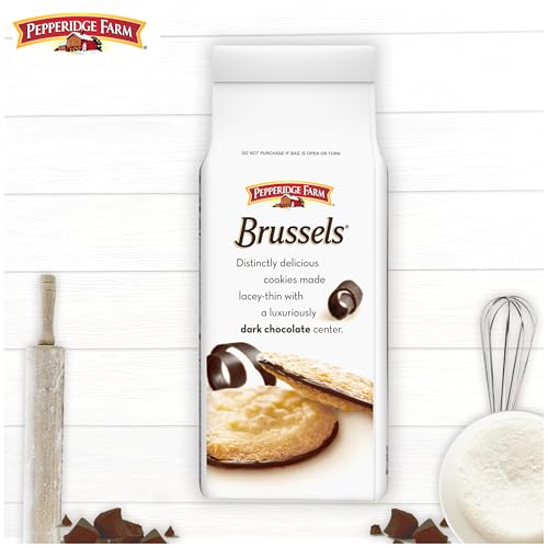 Image of Pepperidge Farm Brussels Dark Chocolate, 15 Lace Cookies, 5.25 oz. Bag (Pack of 2)