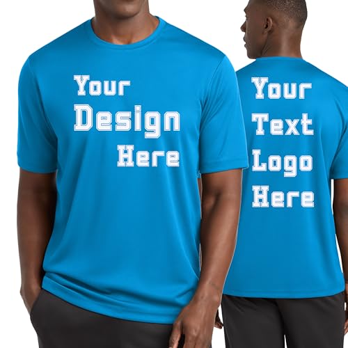 Custom Dry Fit Mesh Tee - Personalized Moisture-Wicking Performance Shirt - Design Your Own Logo/Text, Perfect for Teams, Work, Events.