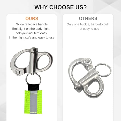 G GENLEAS Clipe de liberação rápida de bombeiro com alça refletiva para máscara SCBA Marine Grade Aç