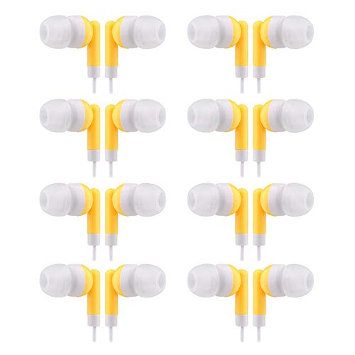 Wholesale Bulk Earbuds Headphones 100 Pack for iPhone, Android, MP3 Player (Yellow)