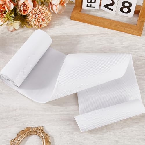 3.28 Yards 5.9 Inch Elastic Band Spool White Heavy Stretch High Elasticity Knit Strap Wide Flat Braid Sewing Elastic Bands for Sewing Making Waistband Underwear Pants Sportswear Accessories3
