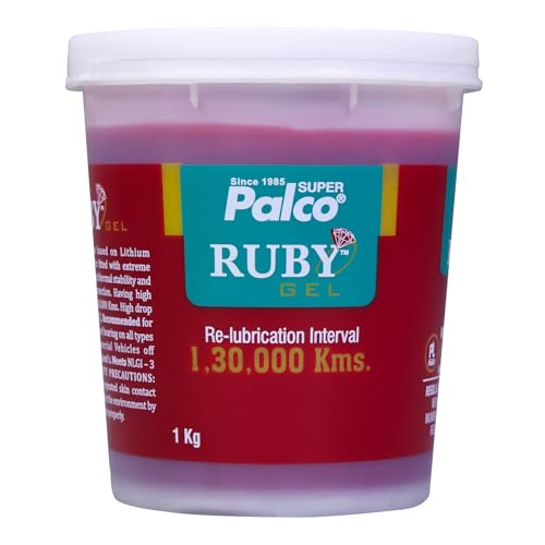Image of PALCO RUBY Gel Red Grease 1 KG (Pack of 1) NLGI-3 Extreme Pressure Industrial High Temperature Lithium Complex Water Resistant Grease for Car & Machinery for Long Lasting Performance Up to 130000 Kms