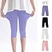 4-Pack Girls Capris Leggings Kids Summer Basic Solid Stretch Casual Cropped Tights for School Wearing for 2-13 Years