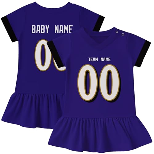 Image of KREDE Baby Clothes Unisex Bodysuit Jersey Style Custom Name Number for Baby Boys