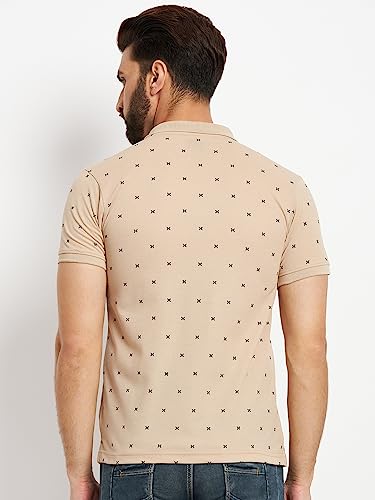 Image of Men's Cotton Half Sleeves Printed Polo T-shirt-POLO105