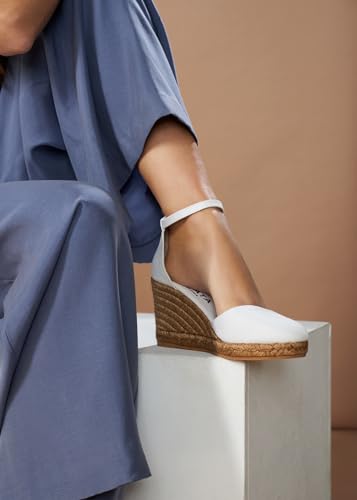 Image of Viscata Estartit Espadrille Canvas Wedges Spain Handmade 3 inch Heel Women's Sandals with Breathable Organic Cotton Canvas and 100% Natural Jute Midsole for all Occasions: Casual, Work, Party